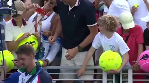 Millionaire steals hat from kid at US Open