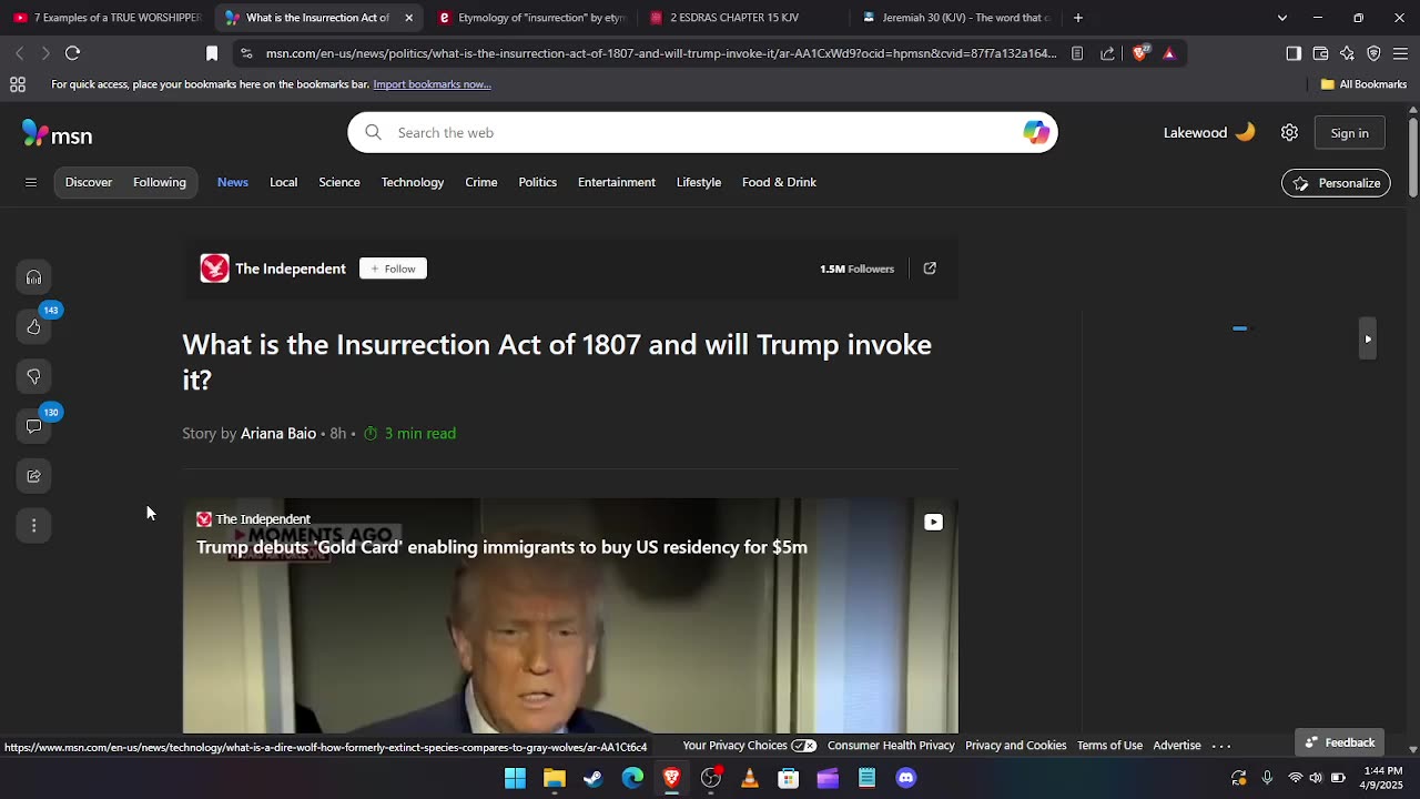 INSURRECTION ACT OF 1807