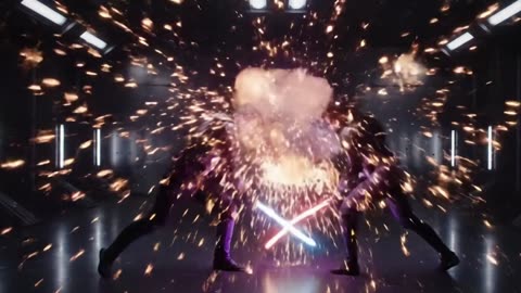 Lightsabers collide