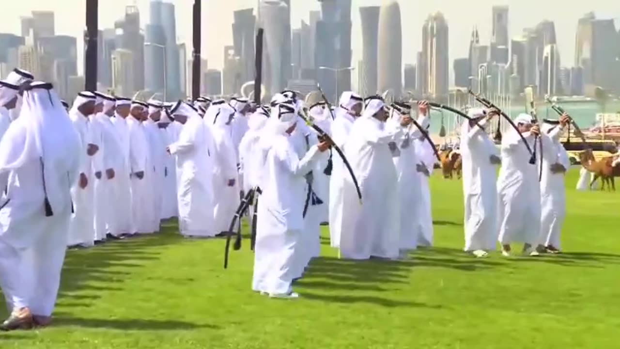 Trump's welcome in Qatar.