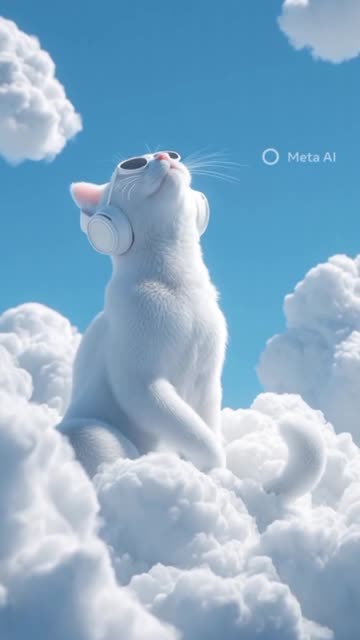 DigitalArt|FantasyCreature|ChillVibes|CloudCat|Ethereal|BlueSky|AIArt|CatLovers