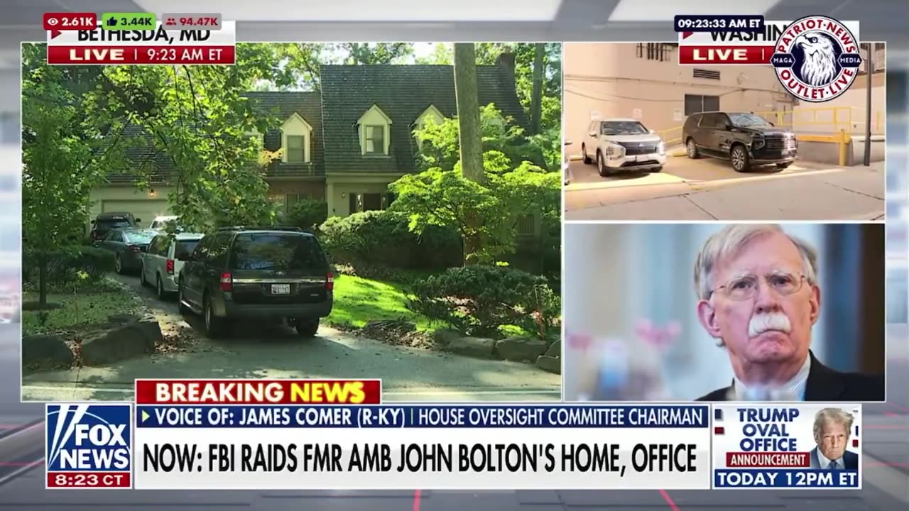 James Comer Praises Kash Patel for FBI Raid on John Bolton's Home: 'Holding Deep State Accountable'
