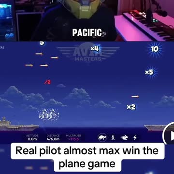Real pilot almost max win the plane game