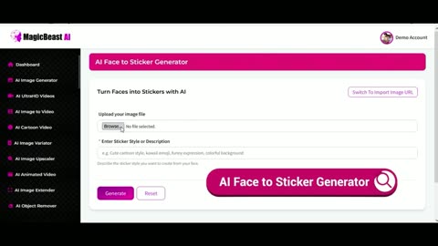 MagicBeast AI Demo: AI instantly turns any idea or keyword into stunning high quality Visuals