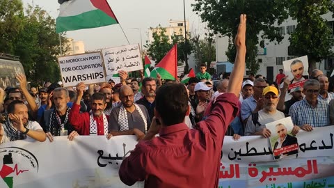مسيرة شعبية بطنجة دعما لقافلة الصمود لكسر الحصار عن غزة 15 06 2025 يا صهيوني يا جبان