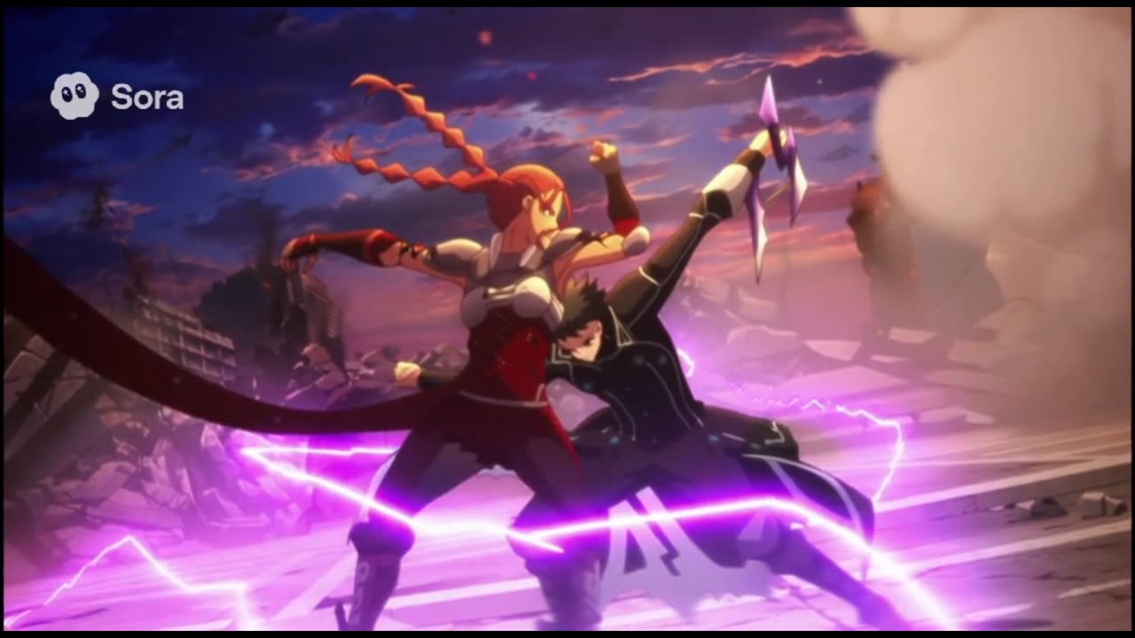 I made my Anime epic fight with my own characters by AI Sora and here is the result