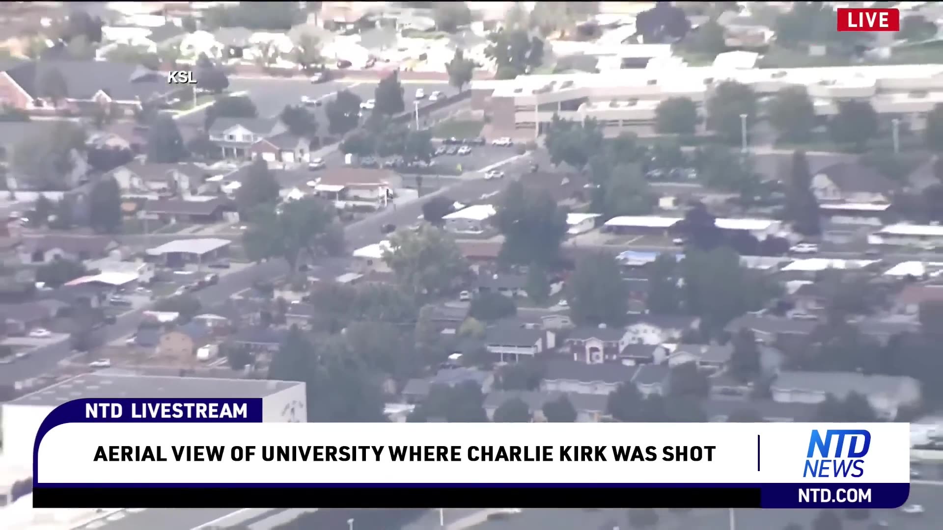 Aerial View of University Where Charlie Kirk Was Shot SEPT 10