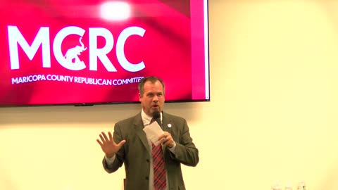 4-10 AZ Senate President Warren Petersen Speaking at MCRC Town Hall Meeting.
