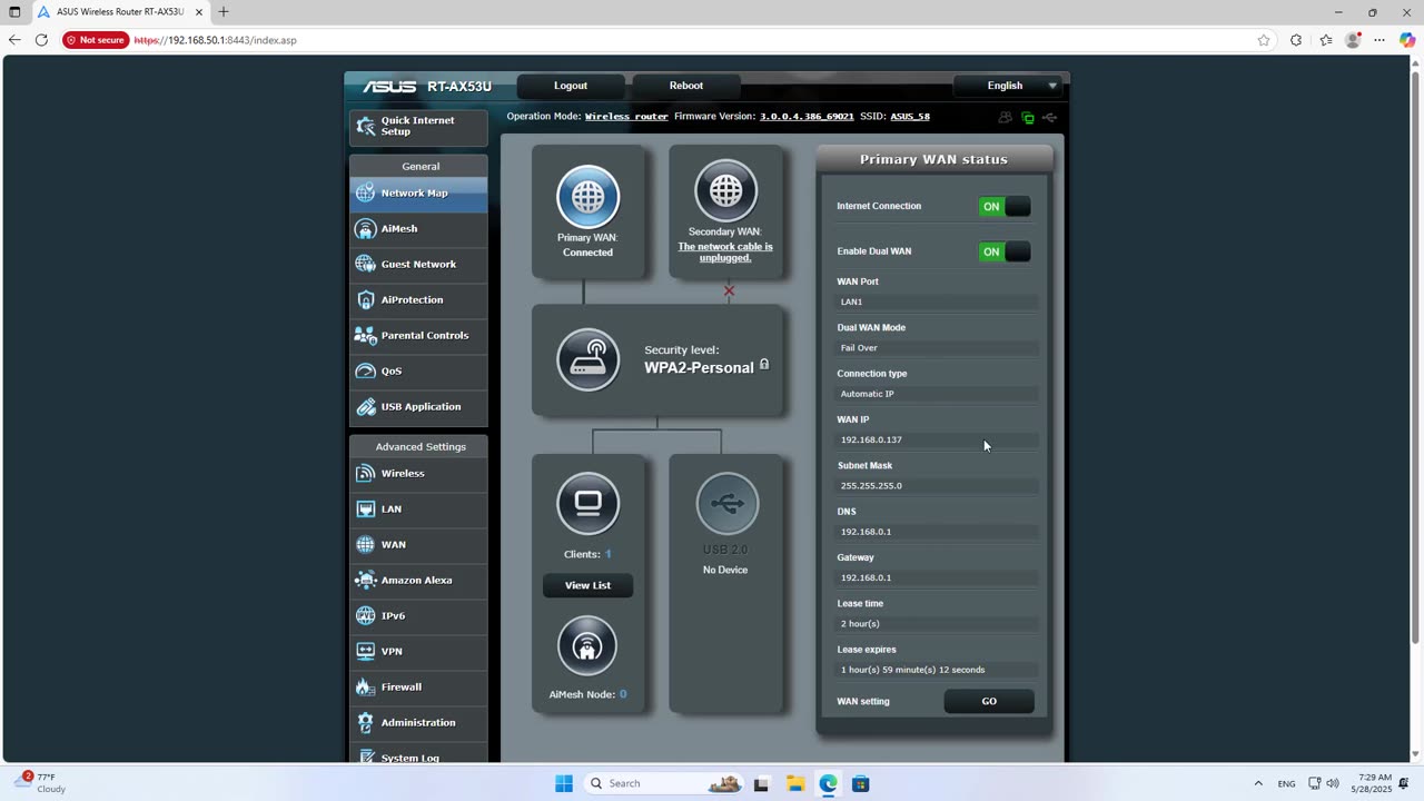 ASUS Turn LAN port into WAN port - Dual WAN on ASUS router