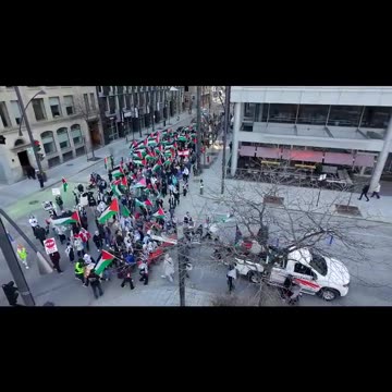 Massive rally in Montreal for Palestine.
