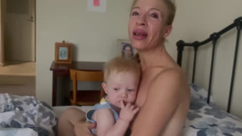 Cozy Mornings with Spencer: Cuddle Curl Breastfeeding & Baby Shenanigans! || 