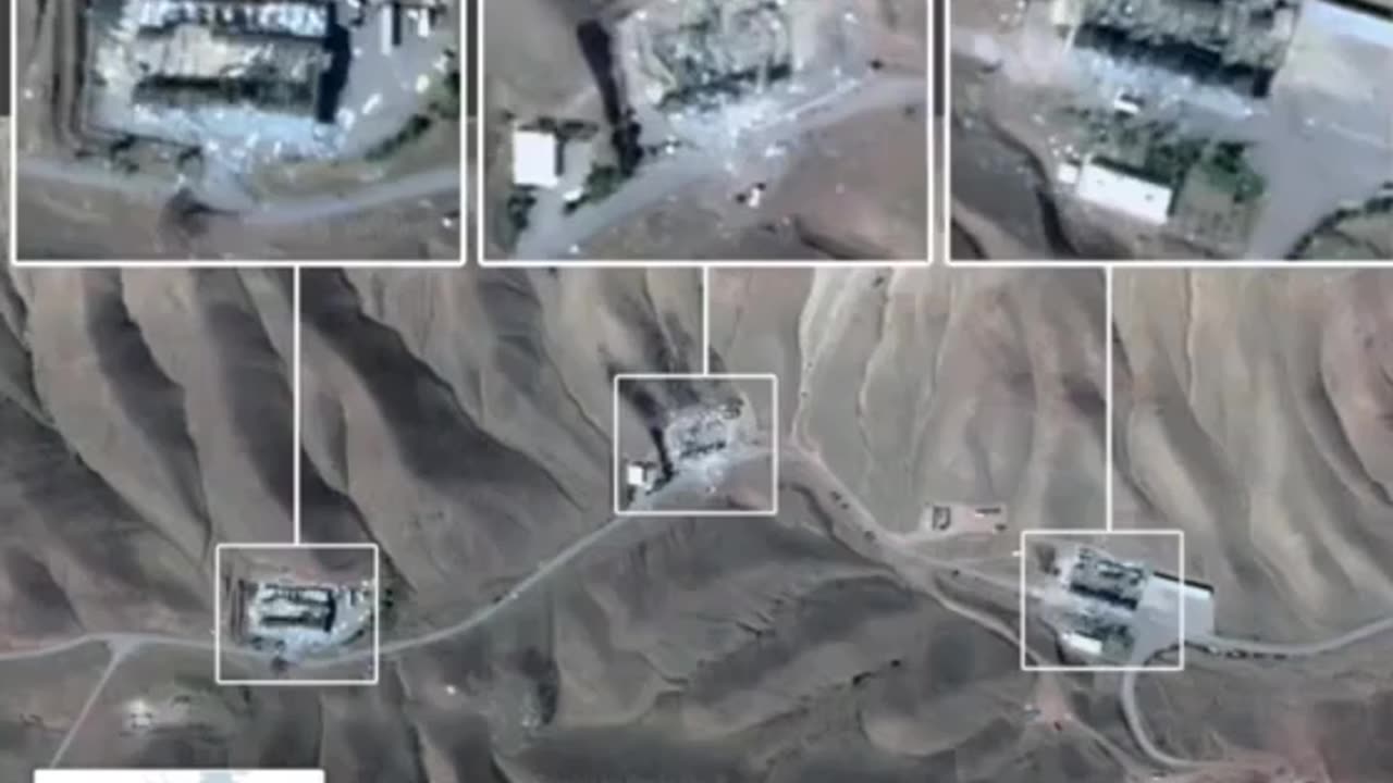 Iranian missile bases in Tabriz in northern Iran after treatment by the Israeli Air Force.
