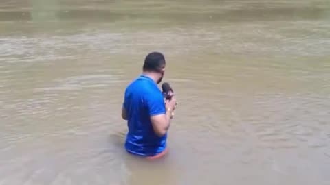 Brazilian reporter is reporting on the disappearance of a 13 year girl when he allegedly steps on...
