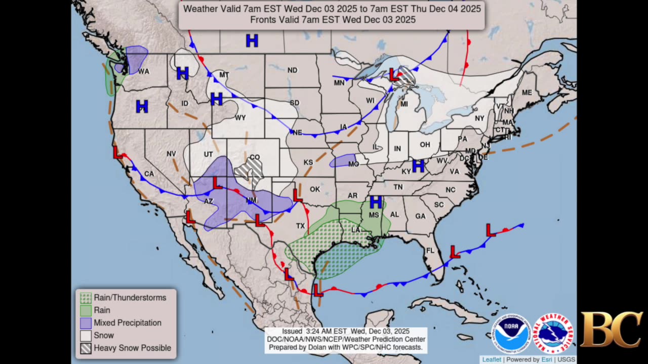 National Weather Forecast (December 3, 2025)
