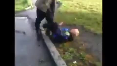 Little Kid Abusing This Homeless Russian Man LITERALLY Gets His Butt Kicked 7 Times!!!