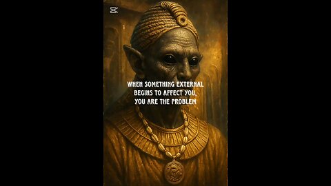 when something external begins to affect you then you are the problem''