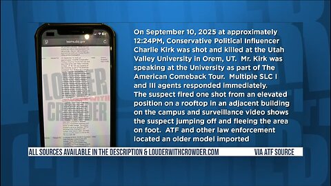 CROWDER: Info on the Charlie Kirk Assassin SEPT 11
