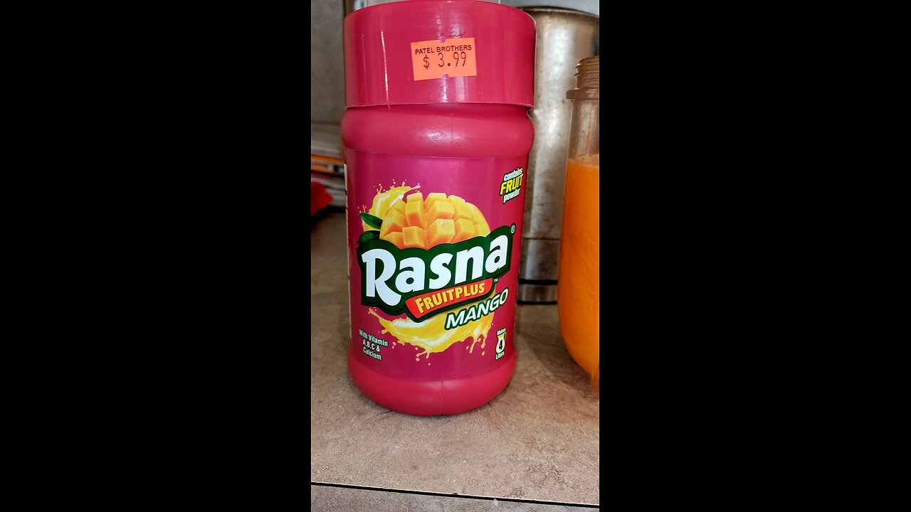 Drinking Rasna Fruit Plus Mango Powder, Dbn, MI, 8/29/25