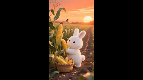 This cute doll is doing farming