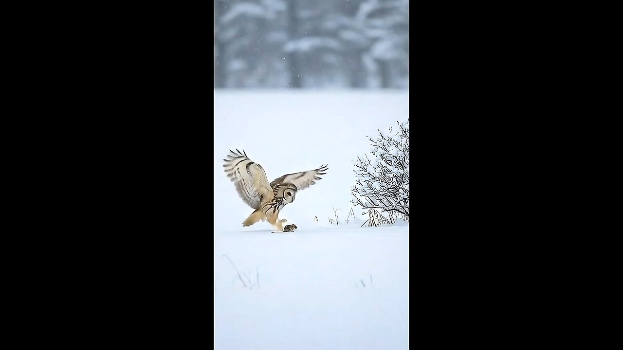 Owl Hunts in the Snow with Silent Precision