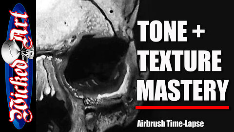 From Blank Panel to Bone: Airbrushed Skull Time-Lapse | Black & Grey Airbrush Art Techniques