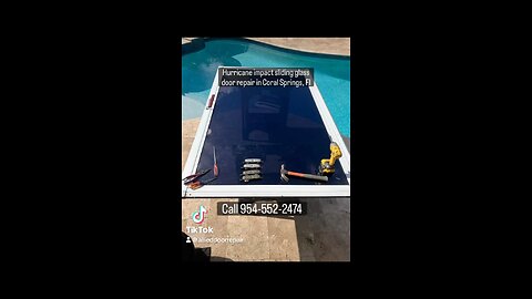 Hurricane impact sliding glass door repair; roller replacement, in #coralsprings