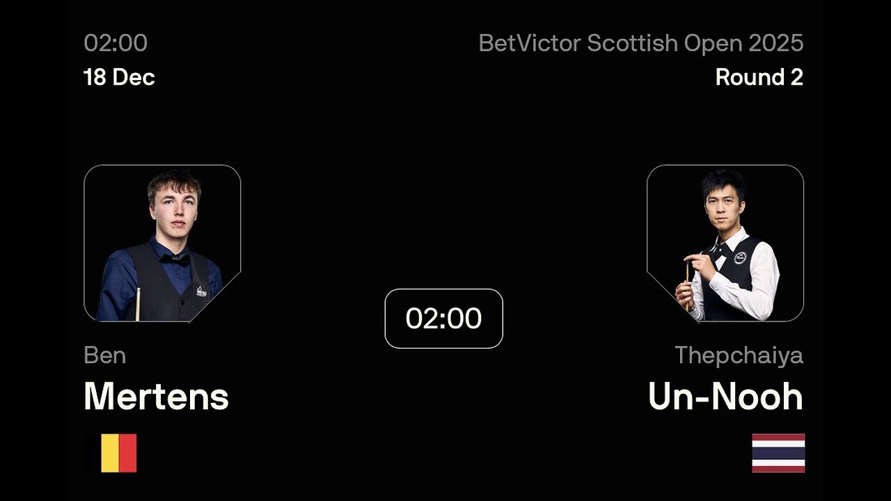 🔴 ถ่ายทอดสดสนุกเกอร์ 🇹🇭 เอฟวัน VS เบน เมอร์เทนส์ 🇧🇪 ศึก สก็อตติช โอเพ่น