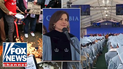 _YOU ARRESTED US___ Students heckle Columbia president at graduation