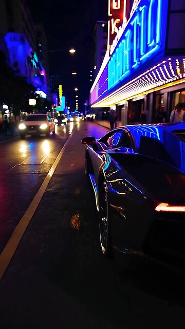 Lamborghini Riding through the city lights