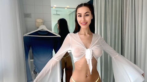4K MICRO BIKINI TRANSPARENT SEE THROUGH SHEER BLOUSE FASHION TRY ON HAUL #bikini #rumble #tryonhaul