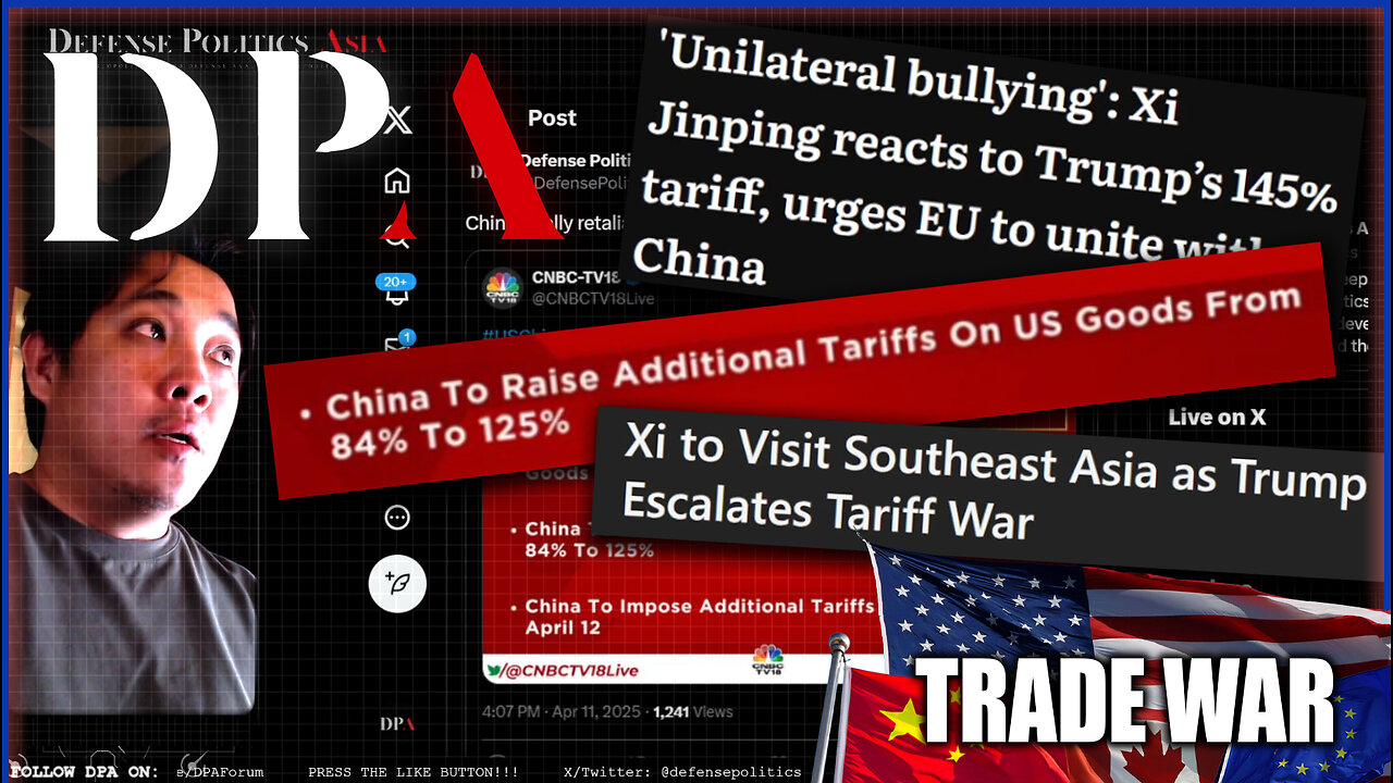 China FINALLY retaliates, raising tariff on US to 125% from 84%! China not losing the trade war YET!
