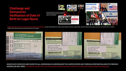 Challenge/Demand for Verification of Date of Birth- THE USA INC LEADERS & DOD has 3 days