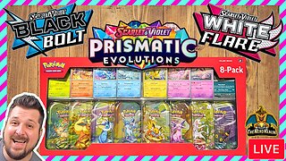 Prismatic Evolutions + Black Bolt & White Flare | Pokemon Cards Opening LIVE! Free Codes!
