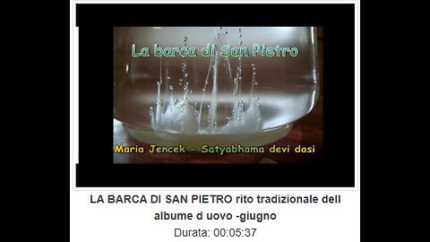 LA BARCA DI SAN PIETRO rito tradizionale dell'albume d'uovo-giugno