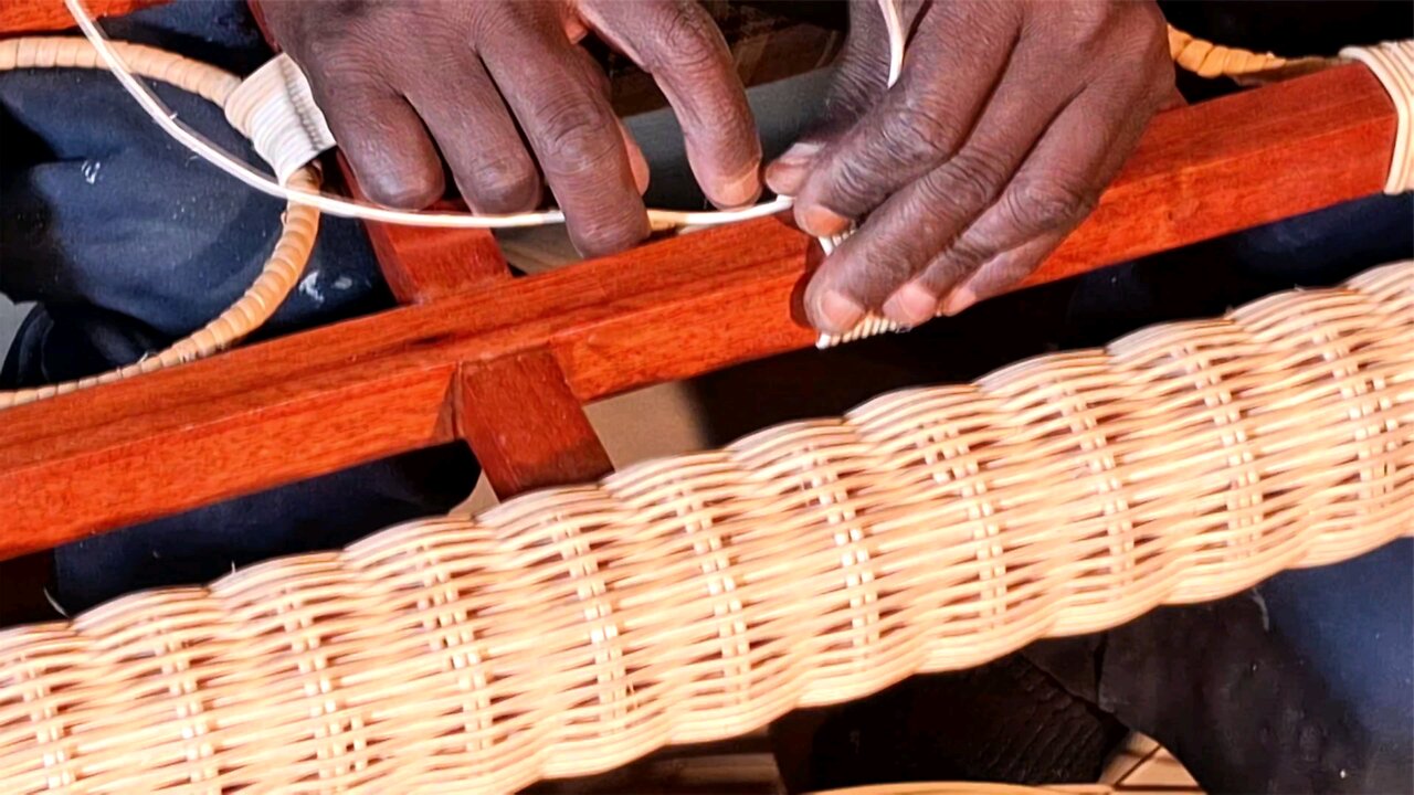 Rattan Weaving On Headboard
