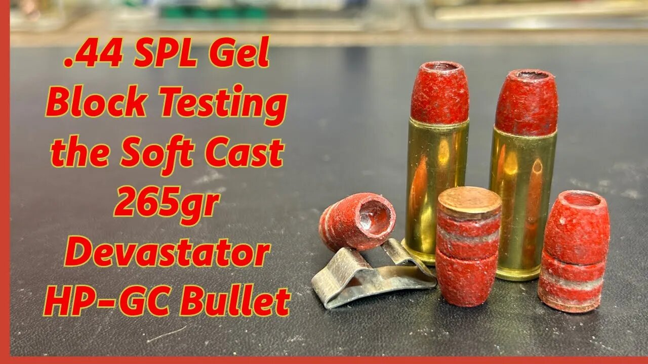 .44spl Gel Block Testing the Soft Cast 265gr Devastator HP Gas Checked Bullet.