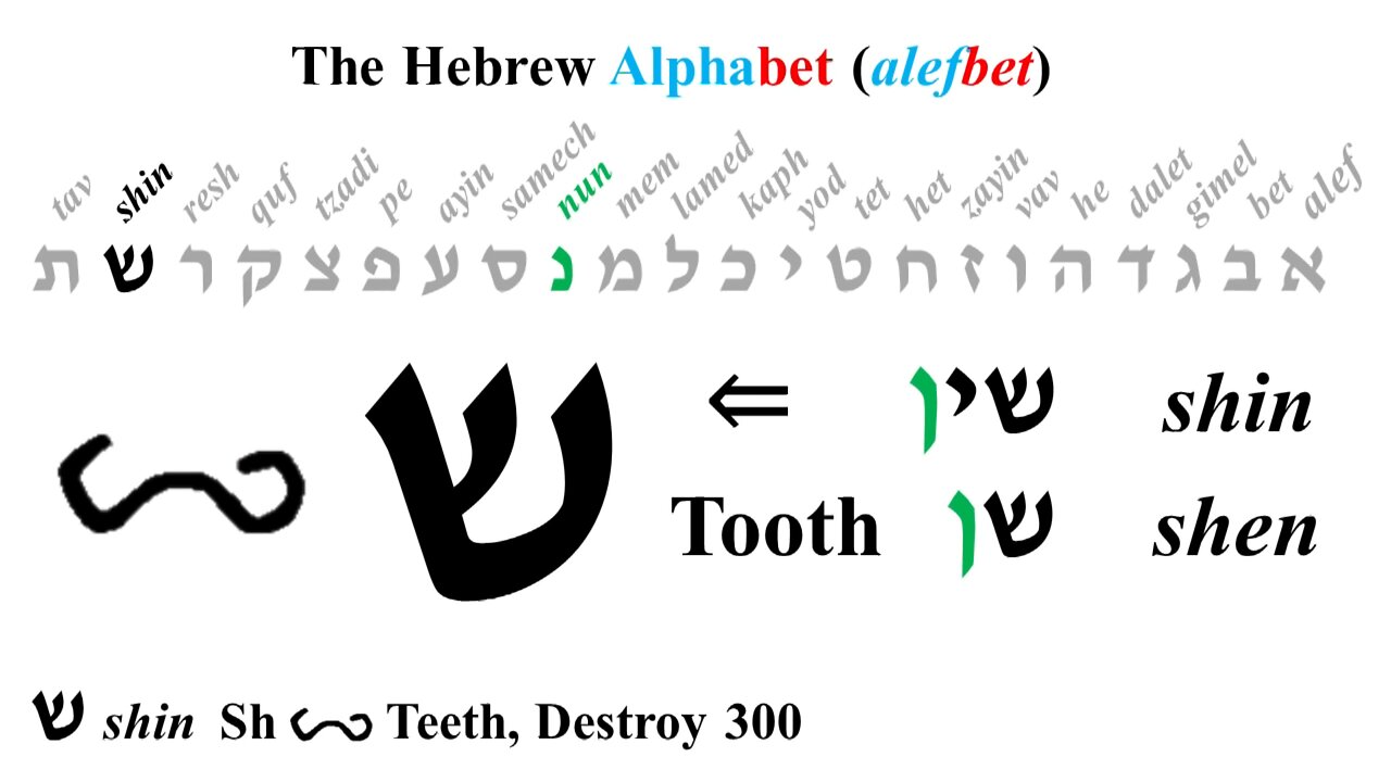 Shin - 300 Hebrew Alphabet by John Kostic