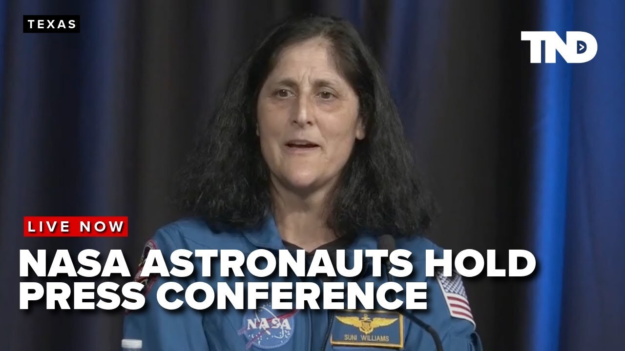 Once-stranded astronauts Butch Wilmore and Suni Williams hold a joint press conference