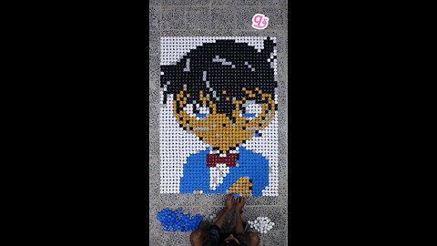 Built #Detective_Conan using 1,872 bottle caps! 🔍 #3d #3dart #Conan #qamhani #shorts