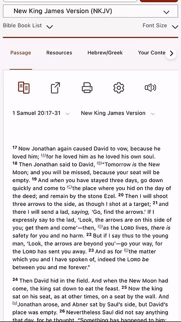 1 SAMUEL 20:17-31 NKJV