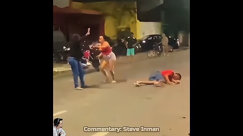 She brought a helmet to a fight and lost.
