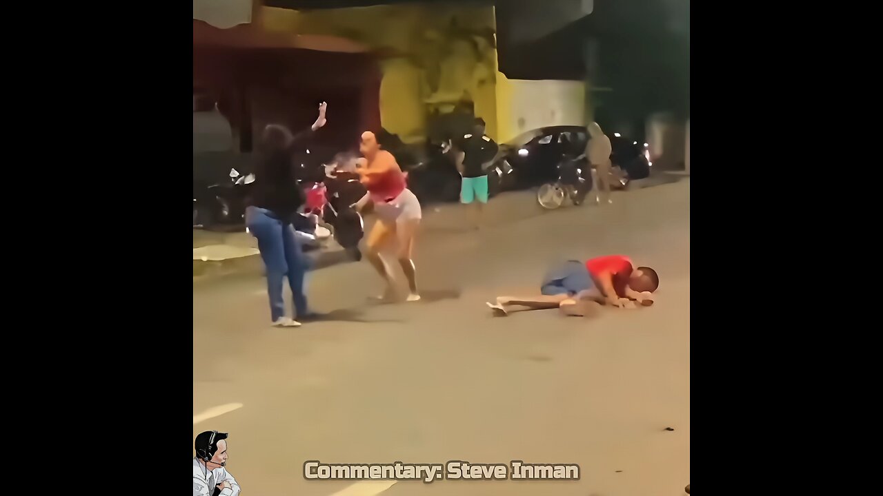 She brought a helmet to a fight and lost.