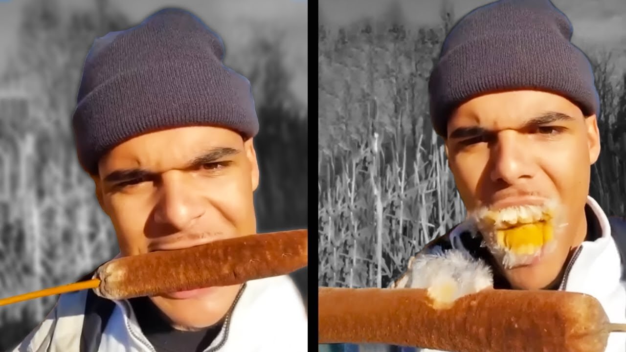 Guy Eats a Wild Glizzy