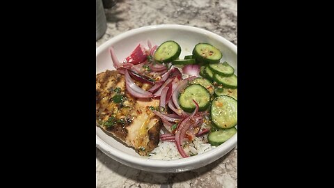 Honey, lime, cilantro, chicken, and rice Bowl