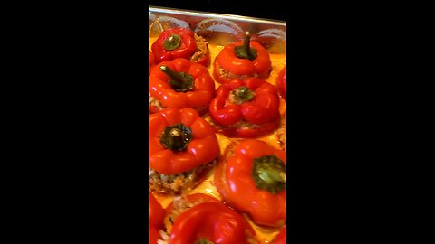 Baked Stuffed Peppers Fresh Out the Oven! 🌶️🧀😍