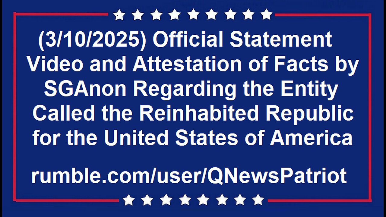 Attestation of Facts Regarding Entity Called Reinhabited Republic