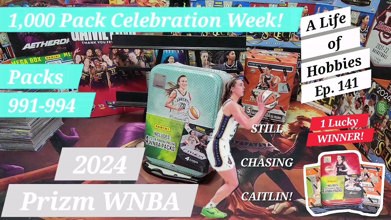 Chasing Caitlin Clark in a Sabrina Ionescu Collector tin 2024 Prizm WNBA 1000 Pack Celebration! e141