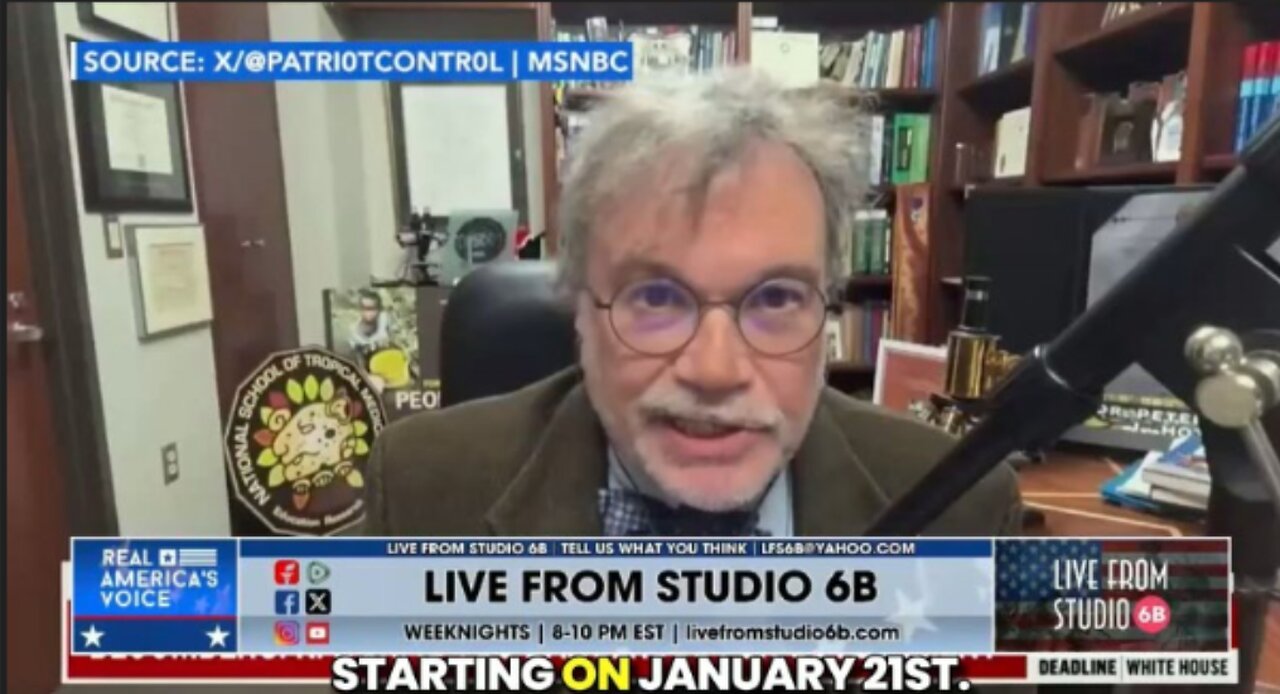 Disheveled, Deranged Vaccine Zealot Peter Hotez Predicts New Pandemic on Trump's Inauguration Day