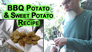 BBQ Potato and Sweet Potato Recipe, Oregano, Balsamic Vinegar [Food Eating ASMR]