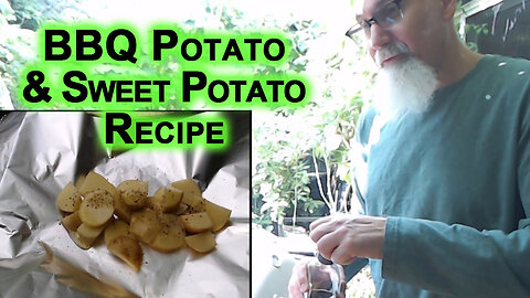BBQ Potato and Sweet Potato Recipe, Oregano, Balsamic Vinegar [Food Eating ASMR]
